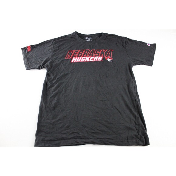Nebraska Huskers Embroidered T Shirt Adult Unisex Size LARGE Champion - Picture 2 of 7
